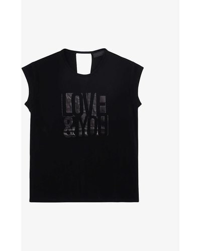 IKKS Graphic-print Knitted T-shirt X - Black