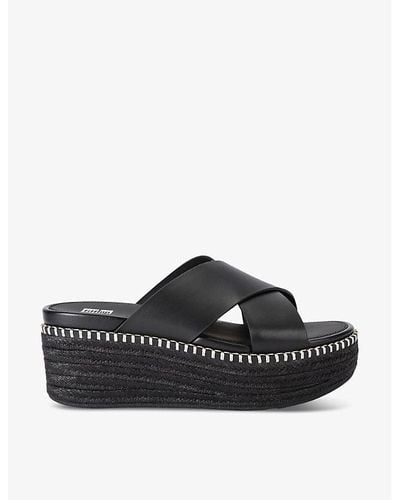 Fitflop Eloise Cross-strap Leather Sandals - Black