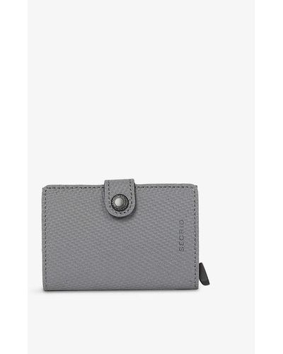 Secrid Miniwallet Leather And Aluminium Wallet - Grey