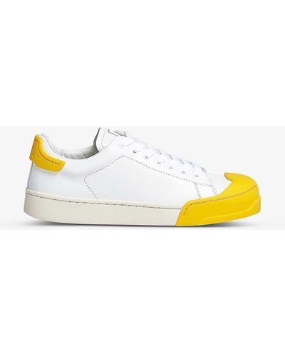 Marni Dada Bumper Toe-cap Leather Trainers - Yellow