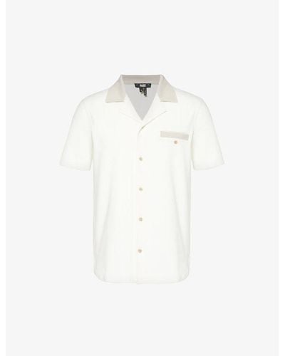 PAIGE Roan Ribbed-trims Stretch-pique Shirt X - White