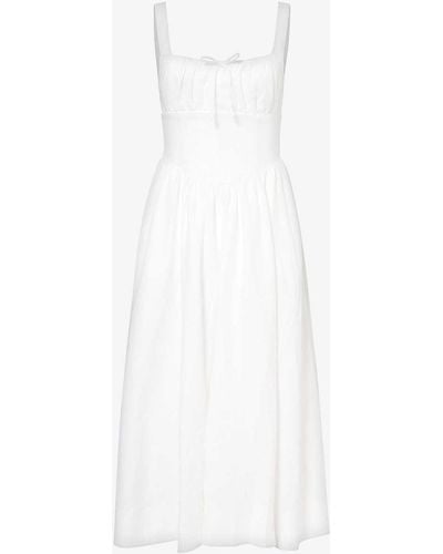 Reformation Balia Scoop-neck Linen Maxi Dress - White