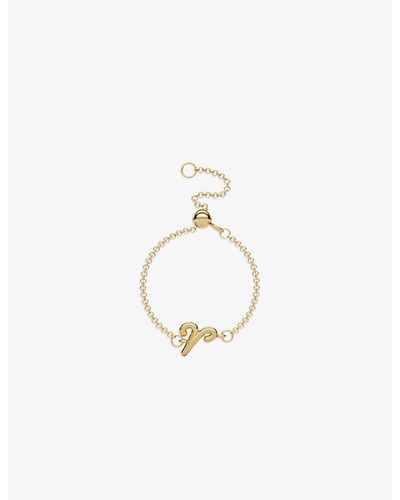 The Alkemistry Aries Zodiac 18ct Gold Chain Ring - White