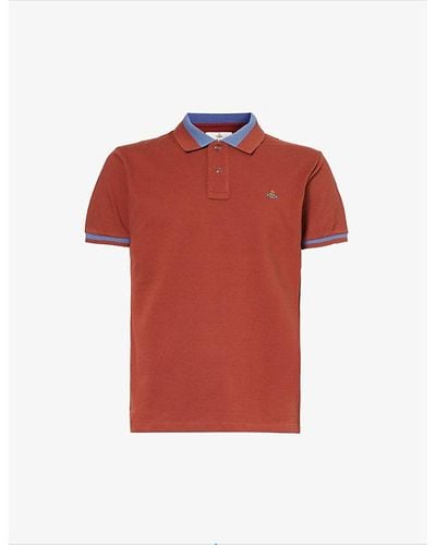 Vivienne Westwood Classic Striped-collar Organic Cotton-piqué Polo Shirt X - Red