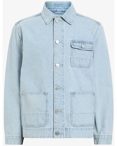AllSaints Eavis Patch-pocket Long-sleeve Denim Jacket - Blue