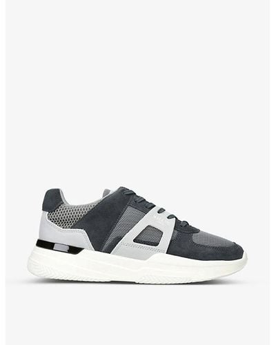 Mallet Marquess Tech Contrast-panel Suede And Mesh Sneakers - Gray