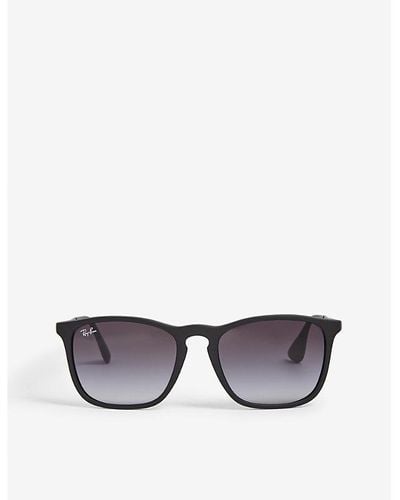 Ray-Ban Chris Rb4187 Square-frame Rubber Sunglasses - Gray