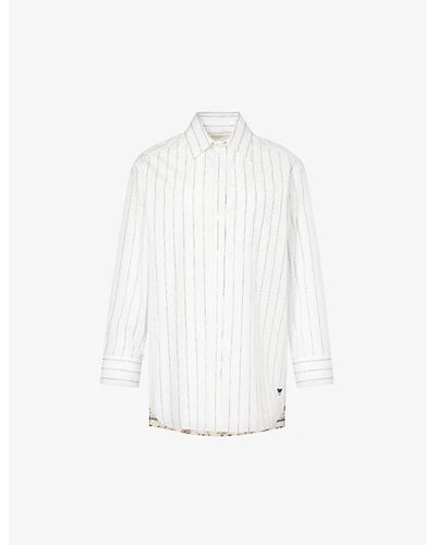 Weekend by Maxmara Corolla Striped Cotton-poplin Shirt - White