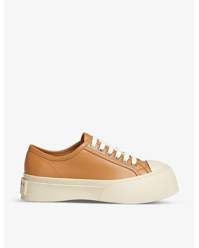 Marni Pablo Chunky-sole Nappa-leather Sneakers - Brown