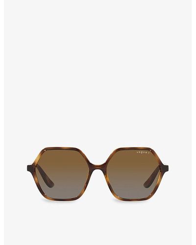Vogue Vo5361s Irregular-frame Tortoiseshell Acetate Sunglasses - Brown