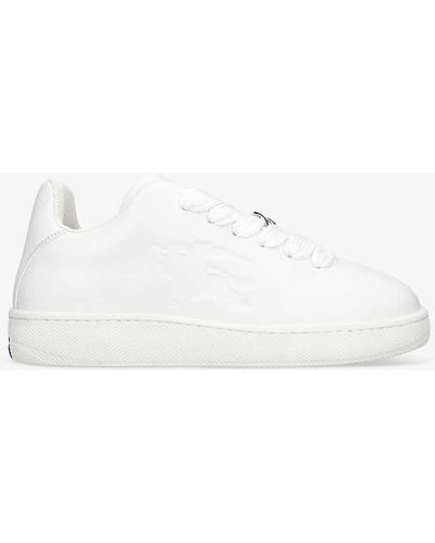 Burberry Plaque-embellished Leather Low-top Trainers - White