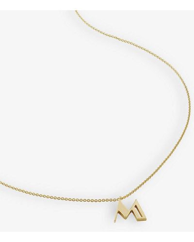 Monica Vinader M Letter-charm 18ct Yellow -plated Vermeil Recycled Sterling-silver Pendant Necklace - Natural