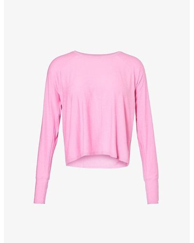 Beyond Yoga Featherweight Daydreamer Relaxed-fit Stretch-jersey Sweatshirt - Pink