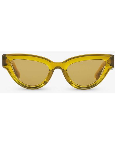 Bottega Veneta 6j000413 Bv1249s Cat Eye-frame Injected Sunglasses - Yellow