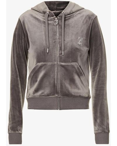 Juicy Couture Roberston Logo-embroidered Velour Hoody - Multicolour