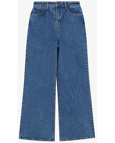 Ted Baker Nass Wide-leg High-rise Stretch Jeans - Blue