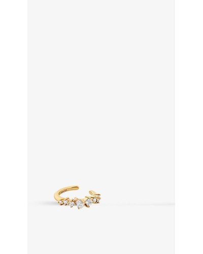 Astrid & Miyu Celestial 18ct Yellow -plated Recycled Sterling-silver And Cubic Zirconia Ear Cuff - White