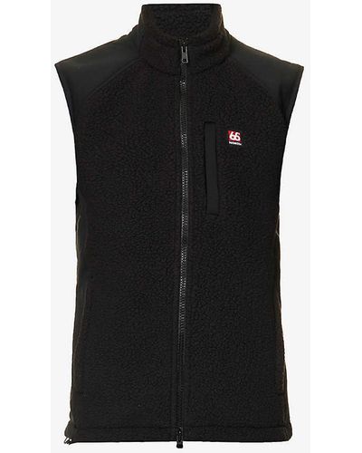 66 North Exclusive Unisex Tindur Brand-patch Shearling Gilet - Black