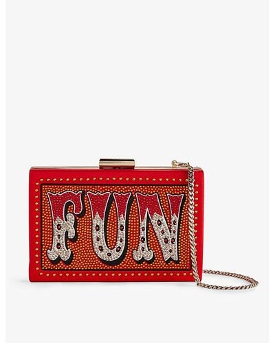 Ted Baker Fun Crystal-embellished Box Clutch Bag - Red