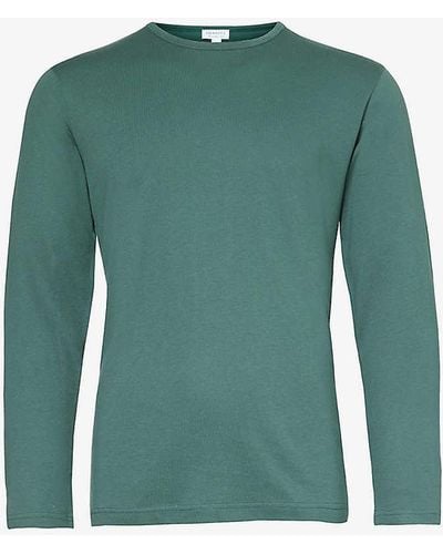 Sunspel Lounge Crewneck Cotton-blend T-shirt X - Green