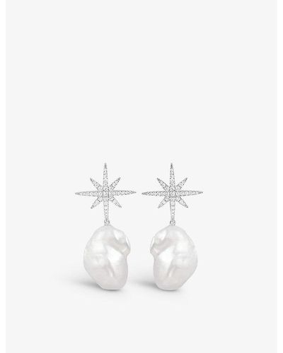 Apm Monaco Météorites Sterling And Freshwater Pearl Earrings - White