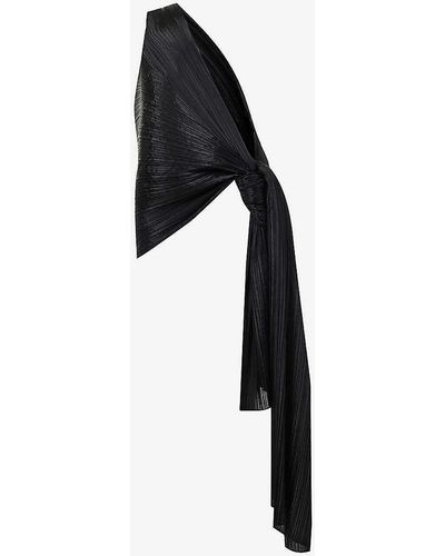 Pleats Please Issey Miyake Stole Pleated Knitted Shawl - White