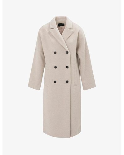 IKKS Double-breasted Woven Coat - White