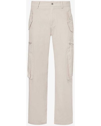 Represent Workshop Flap-pocket Relaxed-fit Cotton Trousers - White