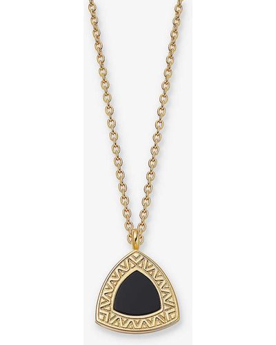Astley Clarke Polaris Trillion 18ct Yellow Gold-plated Vermeil Sterling-silver And Black Onyx Locket Necklace - White