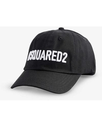 DSquared² Brand-embroidered Cotton-twill Cap - Black