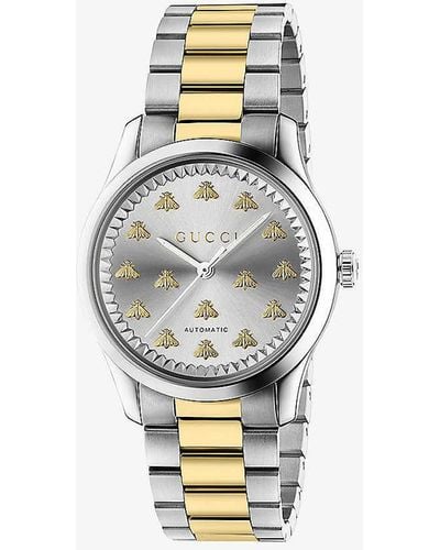 Gucci Ya1264189 G-timeless Stainless-steel And Yellow-gold Pvd Quartz Watch - Metallic