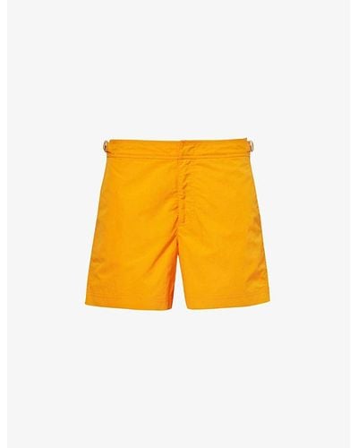 Orlebar Brown Setter Logo-tab Regular-fit Swim Shorts - Yellow