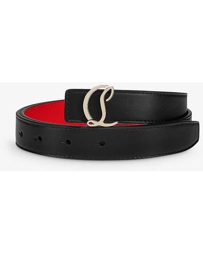 Christian Louboutin Logo-buckle Leather Belt - White