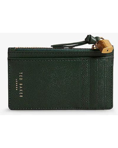 Ted Baker Bromton Padlock-embellished Leather Card Holder - Green