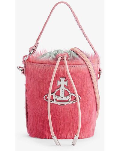 Vivienne Westwood Daisy Fur-texture Bucket Bag - Pink