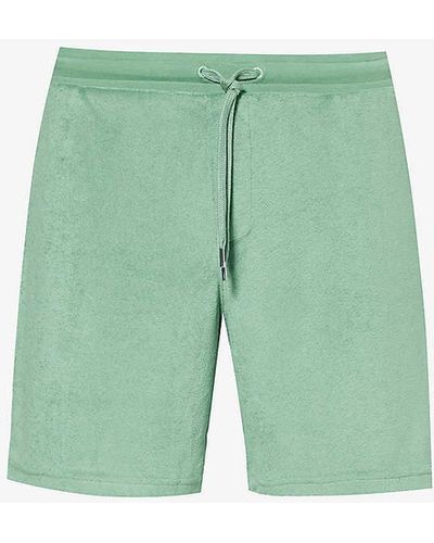 Paul Smith Towel Stripe Elasticated-waistband Cotton-blend Shorts Xx - Green