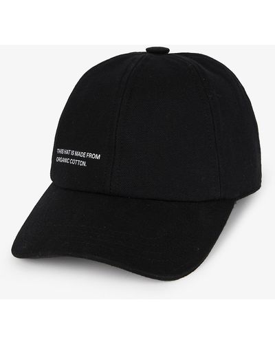 PANGAIA Text-print Organic-cotton Baseball Cap - Black