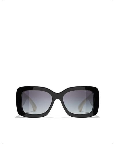 Chanel Rectangle Sunglasses - Black