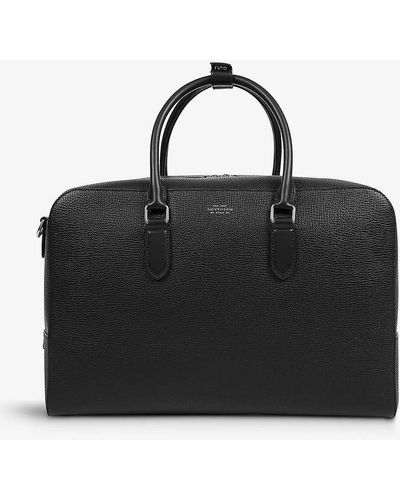 Smythson Ludlow Small Grained-leather Travel Bag - Black