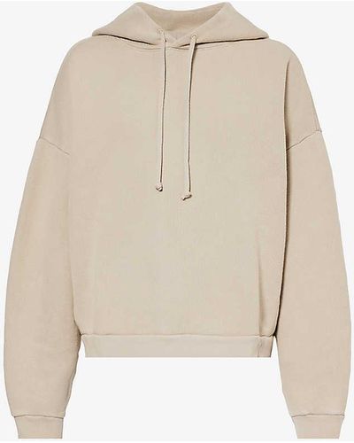 Acne Studios Fester Brand-appliqué Oversized-fit Cotton-jersey Hoody - Natural