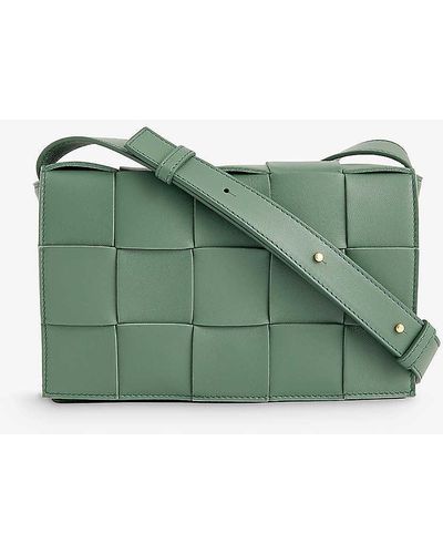 Bottega Veneta Cassette Leather Cross-body Bag - Green