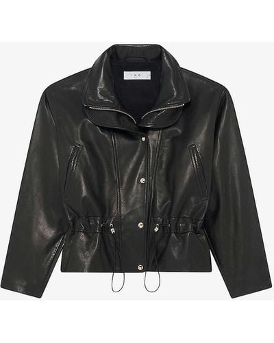 IRO Serian Drawstring-waist Leather Jacket - Black