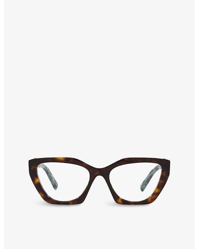 Prada Pr 09yv Acetate Cat-eye Glasses - Brown