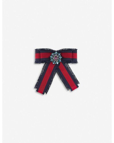 Gucci Web Grosgrain Bow Brooch - Multicolour