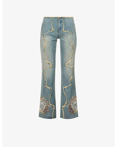 Jaded London Extreme Relaxed-fit Wide-leg Denim Jeans - Blue