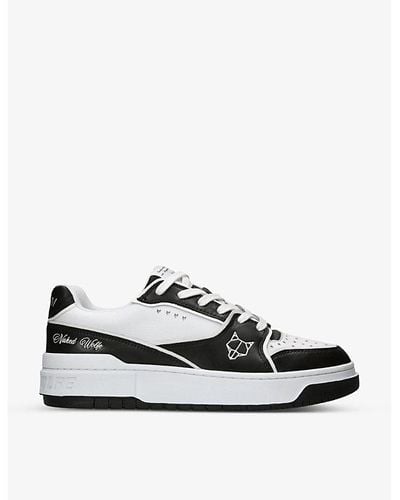 Naked Wolfe Nw-01 Logo-patch Leather Low-top Sneakers - Black