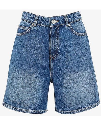 Whistles Regular-fit High-rise Denim Shorts - Blue