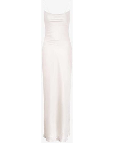 OMNES Ginny Tie-back Cowl-neck Recycled-polyester Maxi Dress - White