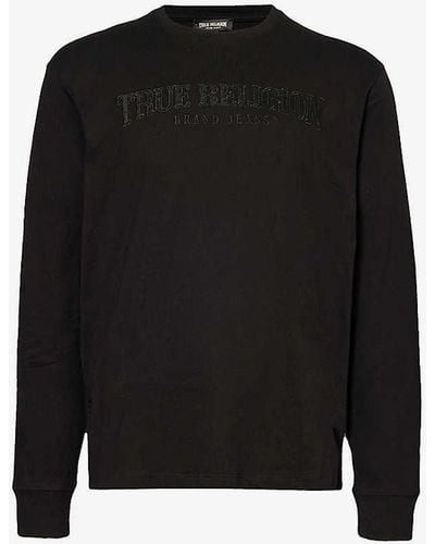 True Religion Crewneck Brand-print Cotton-jersey T-shirt Xx - Black