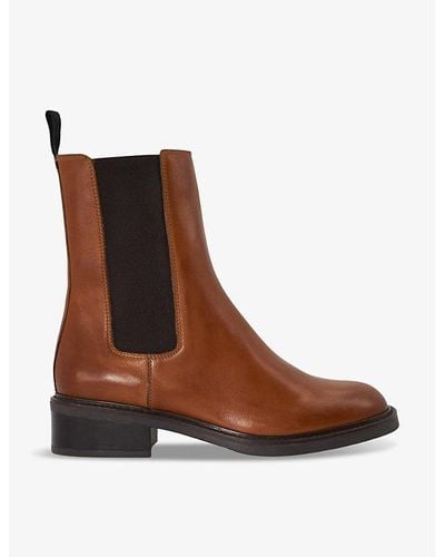 Dune Peanuts Leather Chelsea Boots - Brown